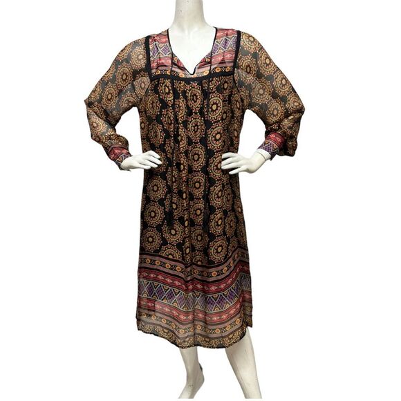 4 LOVE And LIBERTY Johnny Was Silk Mandala Dress Tassel Ties OVERSIZED S or M - Picture 12 of 16